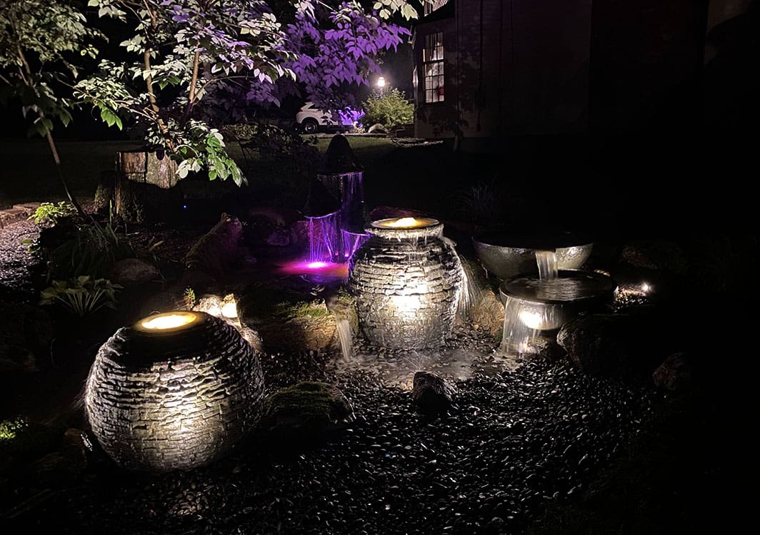 Fountainscape basin and plumbing during installation