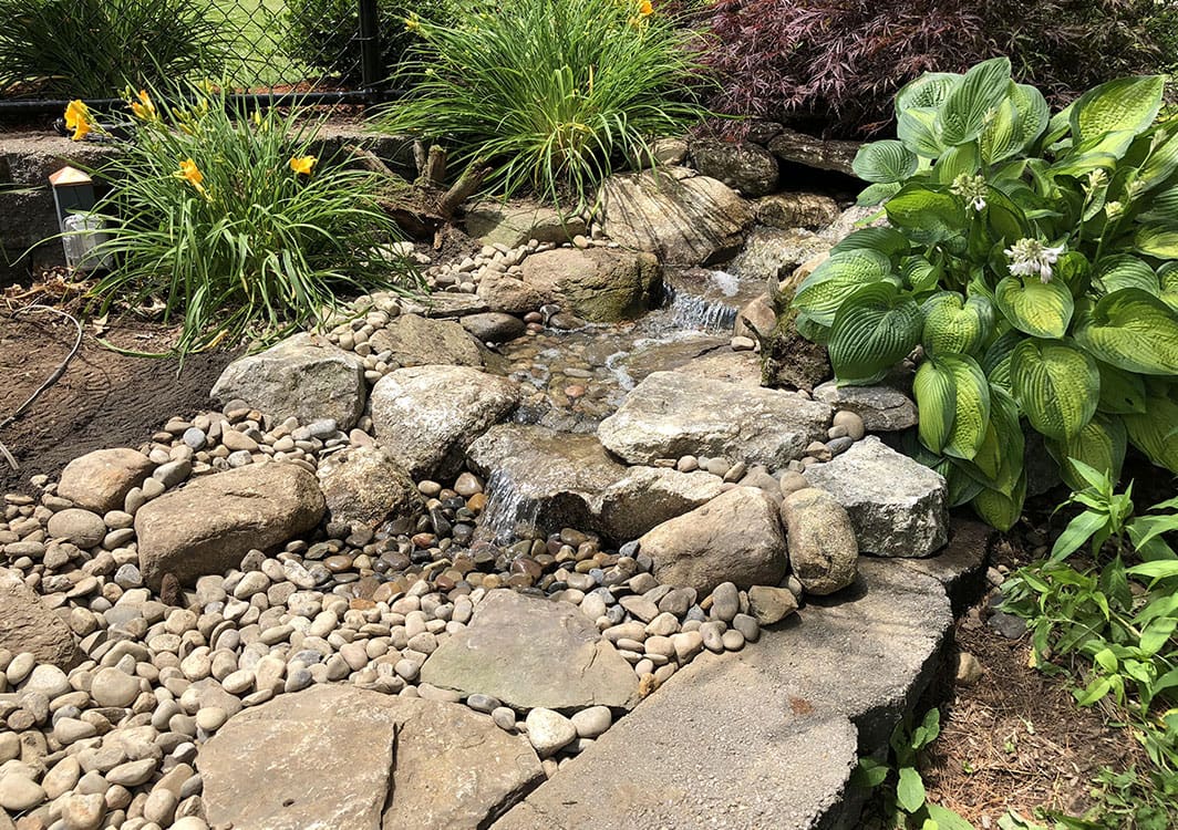 Pondless waterfall viewed from the deck above